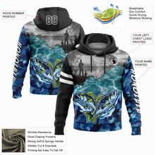 Load image into Gallery viewer, Custom Stitched Black Camo-White 3D Largemouth Bass Fish Fishing Sports Pullover Sweatshirt Hoodie
