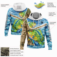 Load image into Gallery viewer, Custom Stitched Lakes Blue White Black 3D Sea Waves And Bluegill Fish Fishing Sports Pullover Sweatshirt Hoodie
