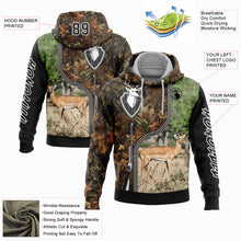 Load image into Gallery viewer, Custom Stitched Camo Black-White 3D Deer And Impala Gun Hunting Sports Pullover Sweatshirt Hoodie
