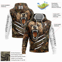 Load image into Gallery viewer, Custom Stitched Camo Black-White 3D Bear Hunting Sports Pullover Sweatshirt Hoodie
