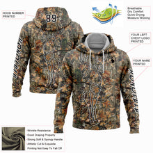 Load image into Gallery viewer, Custom Stitched Camo Black-White 3D Deer Hunting Sports Pullover Sweatshirt Hoodie
