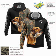 Load image into Gallery viewer, Custom Stitched Black White 3D Pheasant Hunting With Dog Sports Pullover Sweatshirt Hoodie
