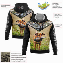 Load image into Gallery viewer, Custom Stitched Black White 3D Bow Hunter And Pheasant Hunting With Dog Sports Pullover Sweatshirt Hoodie
