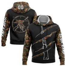 Load image into Gallery viewer, Custom Stitched Black White-Camo 3D Duck Gun Hunting Sports Pullover Sweatshirt Hoodie
