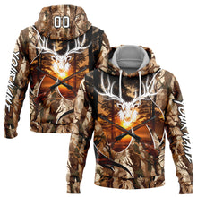 Load image into Gallery viewer, Custom Stitched Camo White-Black 3D Gun Deer Hunting Sports Pullover Sweatshirt Hoodie
