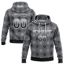 Load image into Gallery viewer, Custom Stitched Gray Black-White Fade 3D Pattern Design Geometric Square Shapes Sports Pullover Sweatshirt Hoodie
