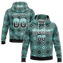 Load image into Gallery viewer, Custom Stitched Ice Blue Black-White Fade 3D Pattern Design Geometric Square Shapes Sports Pullover Sweatshirt Hoodie
