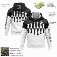 Load image into Gallery viewer, Custom Stitched Black White 3D Chess International Chess Day Sports Pullover Sweatshirt Hoodie
