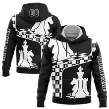 Load image into Gallery viewer, Custom Stitched Black White 3D Chess International Chess Day Sports Pullover Sweatshirt Hoodie
