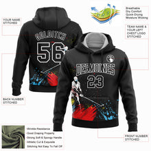 Load image into Gallery viewer, Custom Stitched Black White 3D Golfing Golf Sports Pullover Sweatshirt Hoodie
