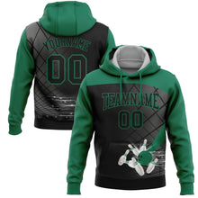 Load image into Gallery viewer, Custom Stitched Black Kelly Green 3D Bowling Sports Pullover Sweatshirt Hoodie
