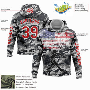 Custom Stitched Camo Red-White 3D USA Flag Sports Pullover Sweatshirt Salute To Service Hoodie