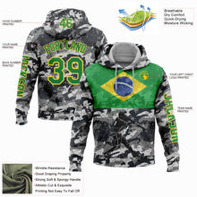 Load image into Gallery viewer, Custom Stitched Camo Grass Green-Yellow 3D Brasil Brazilian Flag Sports Pullover Sweatshirt Salute To Service Hoodie
