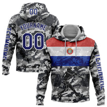 Load image into Gallery viewer, Custom Stitched Camo Navy-White 3D Paraguay Paraguayan Flag Sports Pullover Sweatshirt Salute To Service Hoodie
