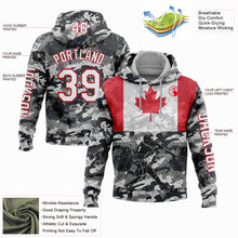 Load image into Gallery viewer, Custom Stitched Camo White-Fire Red 3D Canada Canadian Flag Sports Pullover Sweatshirt Salute To Service Hoodie
