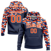 Load image into Gallery viewer, Custom Stitched Camo Orange Navy-Royal 3D Sports Pullover Sweatshirt Salute To Service Hoodie
