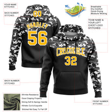 Load image into Gallery viewer, Custom Stitched Camo Gold Black-Steel Gray 3D Sports Pullover Sweatshirt Salute To Service Hoodie
