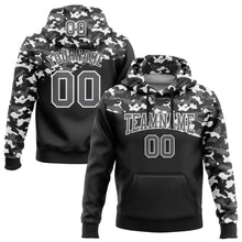 Load image into Gallery viewer, Custom Stitched Camo Steel Gray-Black 3D Sports Pullover Sweatshirt Salute To Service Hoodie
