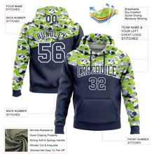 Load image into Gallery viewer, Custom Stitched Camo Navy Neon Green-Gray 3D Sports Pullover Sweatshirt Salute To Service Hoodie
