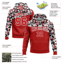 Load image into Gallery viewer, Custom Stitched Camo Red Black-Gray 3D Sports Pullover Sweatshirt Salute To Service Hoodie
