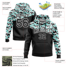 Load image into Gallery viewer, Custom Stitched Camo Black Ice Blue-Steel Gray 3D Sports Pullover Sweatshirt Salute To Service Hoodie
