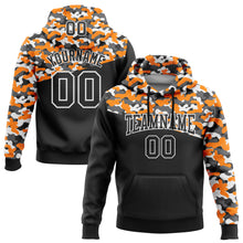 Load image into Gallery viewer, Custom Stitched Camo Black Bay Orange-Steel Gray 3D Sports Pullover Sweatshirt Salute To Service Hoodie
