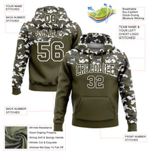 Load image into Gallery viewer, Custom Stitched Camo Olive-Steel Gray 3D Sports Pullover Sweatshirt Salute To Service Hoodie
