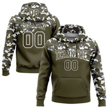 Load image into Gallery viewer, Custom Stitched Camo Olive-Steel Gray 3D Sports Pullover Sweatshirt Salute To Service Hoodie
