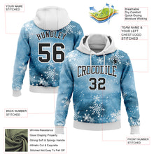 Load image into Gallery viewer, Custom Stitched Panther Blue Black-White Christmas Snowflakes 3D Sports Pullover Sweatshirt Hoodie
