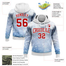 Load image into Gallery viewer, Custom Stitched Light Blue Red-White Christmas Snowflakes 3D Sports Pullover Sweatshirt Hoodie
