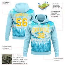 Load image into Gallery viewer, Custom Stitched Lakes Blue Yellow-White Christmas Snowflakes 3D Sports Pullover Sweatshirt Hoodie
