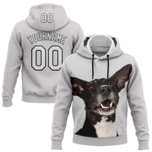 Load image into Gallery viewer, Custom Stitched White Black 3D Pattern Design Purebred Dog Sports Pullover Sweatshirt Hoodie
