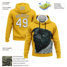 Load image into Gallery viewer, Custom Stitched Yellow White-Black 3D Pattern Design Pug Dog Sports Pullover Sweatshirt Hoodie
