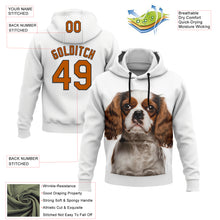 Load image into Gallery viewer, Custom Stitched White Texas Orange-Black 3D Pattern Design King Charles Dog Sports Pullover Sweatshirt Hoodie
