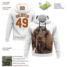 Load image into Gallery viewer, Custom Stitched White Texas Orange-Black 3D Pattern Design American Spaniel Dog Sports Pullover Sweatshirt Hoodie
