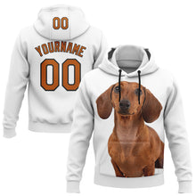 Load image into Gallery viewer, Custom Stitched White Texas Orange-Black 3D Pattern Design Dachshund Dog Sports Pullover Sweatshirt Hoodie
