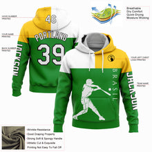 Load image into Gallery viewer, Custom Stitched Grass Green Yellow-Black 3D Brasil Brazilian Flag Sports Pullover Sweatshirt Hoodie
