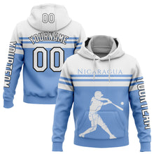 Load image into Gallery viewer, Custom Stitched Light Blue White-Black 3D Nicaragua Nicaraguan Flag Sports Pullover Sweatshirt Hoodie
