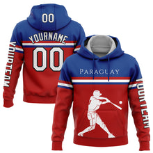 Load image into Gallery viewer, Custom Stitched Red Royal-Black 3D Paraguay Paraguayan Flag Sports Pullover Sweatshirt Hoodie
