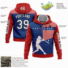 Load image into Gallery viewer, Custom Stitched Red US Navy Blue-Black 3D USA Flag Sports Pullover Sweatshirt Hoodie
