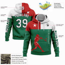 Load image into Gallery viewer, Custom Stitched Kelly Green Red-Black 3D Suriname Surinamese Flag Sports Pullover Sweatshirt Hoodie
