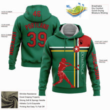 Load image into Gallery viewer, Custom Stitched Kelly Green Red Gold-Black 3D Dominic Dominican Flag Sports Pullover Sweatshirt Hoodie
