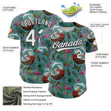 Load image into Gallery viewer, Custom Teal White-Black 3D Funny Christmas Authentic Baseball Jersey
