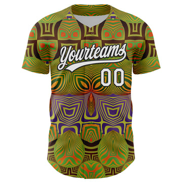 Custom Olive White-Black 3D Pattern Design Black History Month Authentic Salute To Service Baseball Jersey