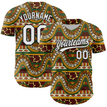 Load image into Gallery viewer, Custom Brown White-Black 3D Pattern Design Black History Month Authentic Baseball Jersey
