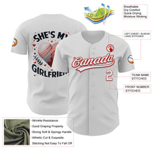 Load image into Gallery viewer, Custom White Red 3D Love Heart Valentine&#39;s Day Authentic Baseball Jersey
