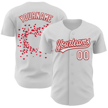 Load image into Gallery viewer, Custom White Red 3D Love Heart Valentine&#39;s Day Authentic Baseball Jersey
