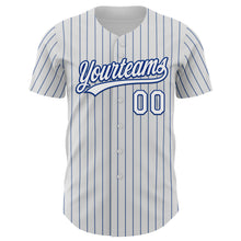 Load image into Gallery viewer, Custom White Royal Pinstripe Royal 3D Love Heart Valentine&#39;s Day Authentic Baseball Jersey
