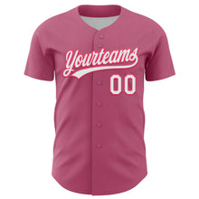 Load image into Gallery viewer, Custom Pink White-Neon Pink 3D Love Heart Valentine&#39;s Day Authentic Baseball Jersey
