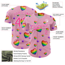 Load image into Gallery viewer, Custom Light Pink Pink-White 3D Love Heart Valentine&#39;s Day Authentic Baseball Jersey
